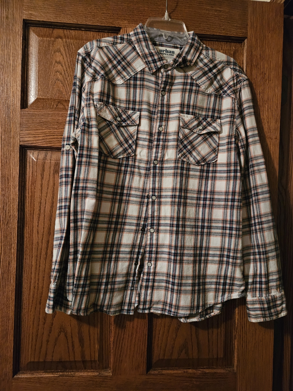 Urban Pipeline Men's Cream Plaid Button-Up Shirt